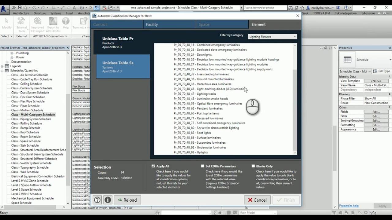 Revit Addin Overview: Classification Manager