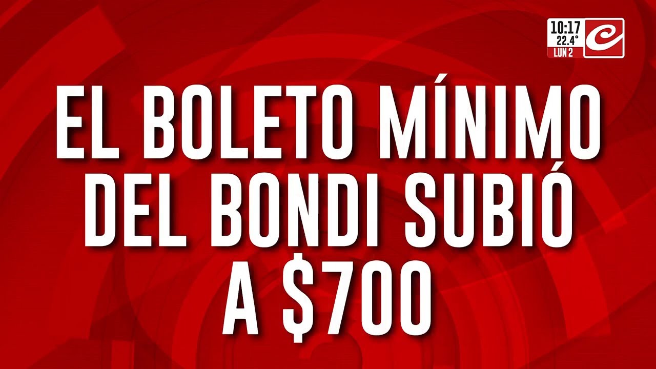 El boleto mínimo del bondi subió a 700$