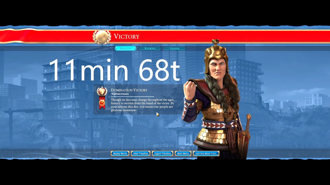 [Civ 6 Deity Duel Speedrun] Horseman Rush  11min 68t