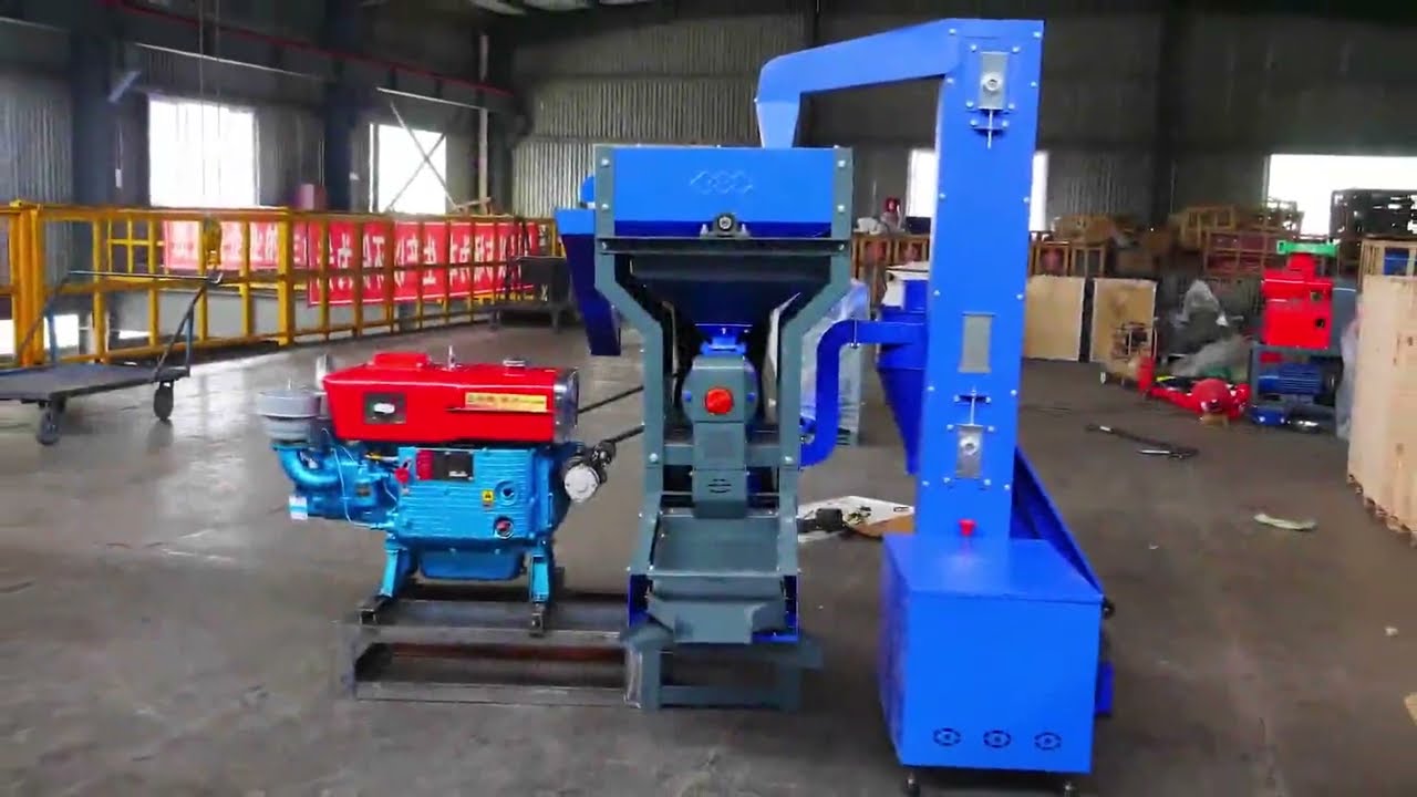 【Assembling Instructions】 BB-N70D PM+Elevator Commercial Rice Milling With 16Hp Diesel Engine