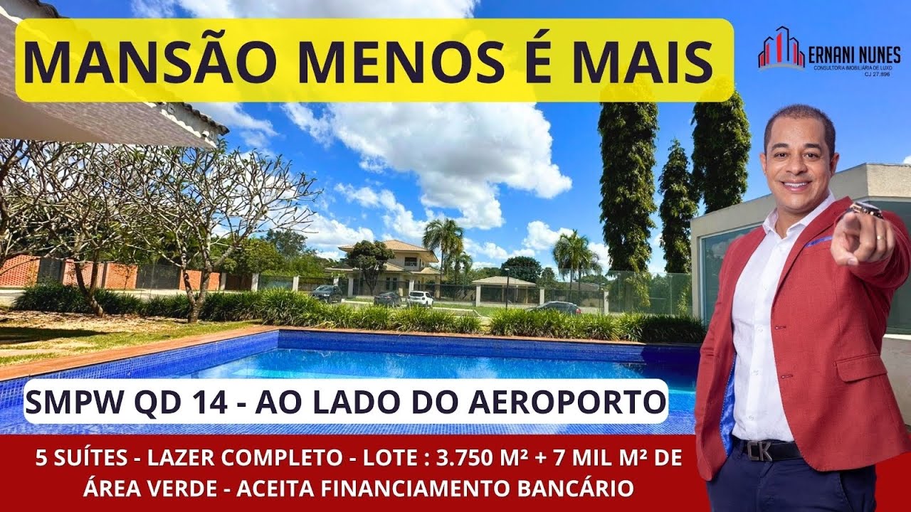 Mansão no Park Way Qd 14 - 3750 mts + 7 mil mts de área verde - 5 Suítes + Lazer
