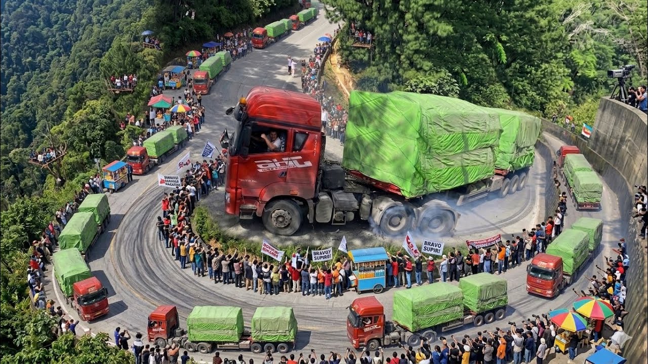 MENEGANGKAN !! Trailer Berkali Kali Gagal Menanjak Tanjakan Ekstrim di Lintas Sumatera 