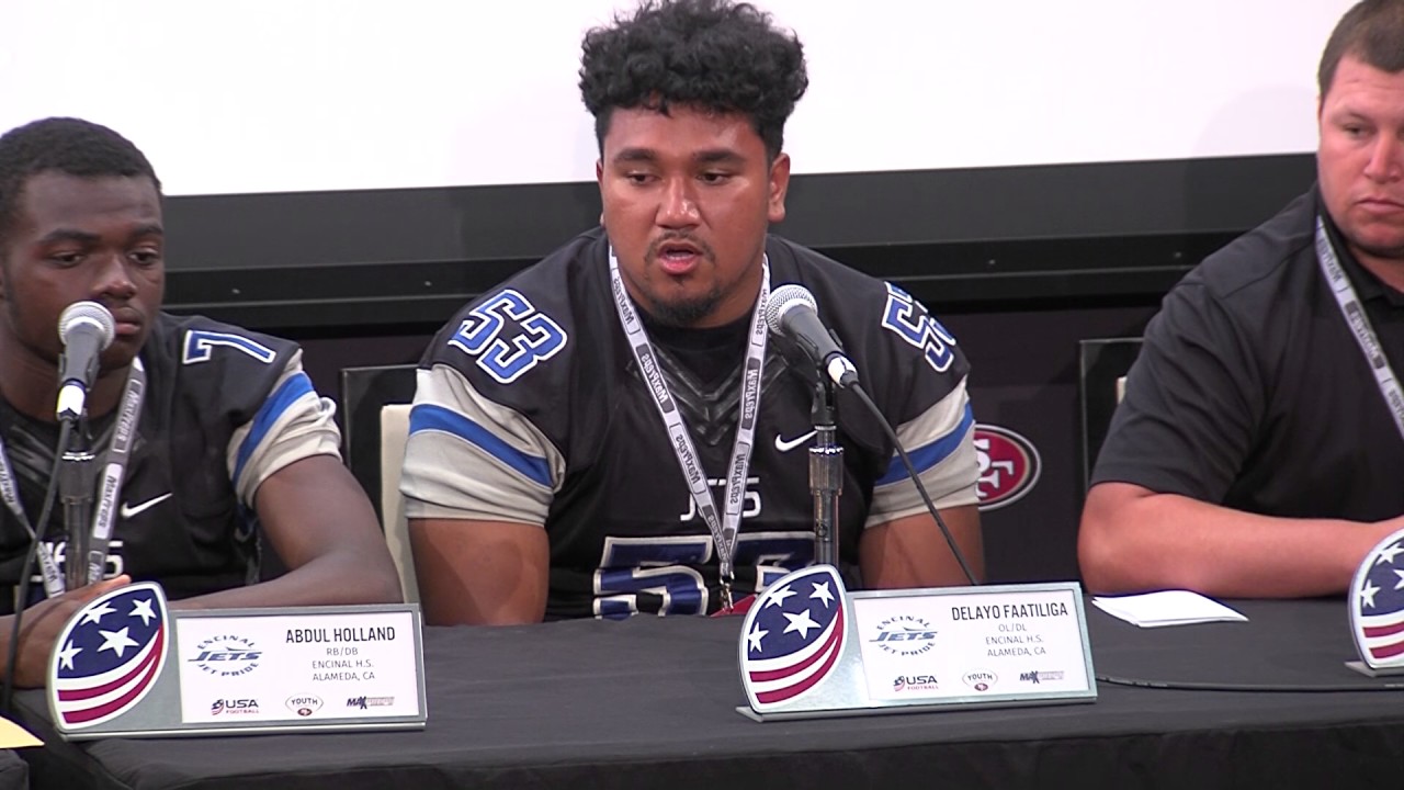 Encinal High School Football team at the 49ers media day