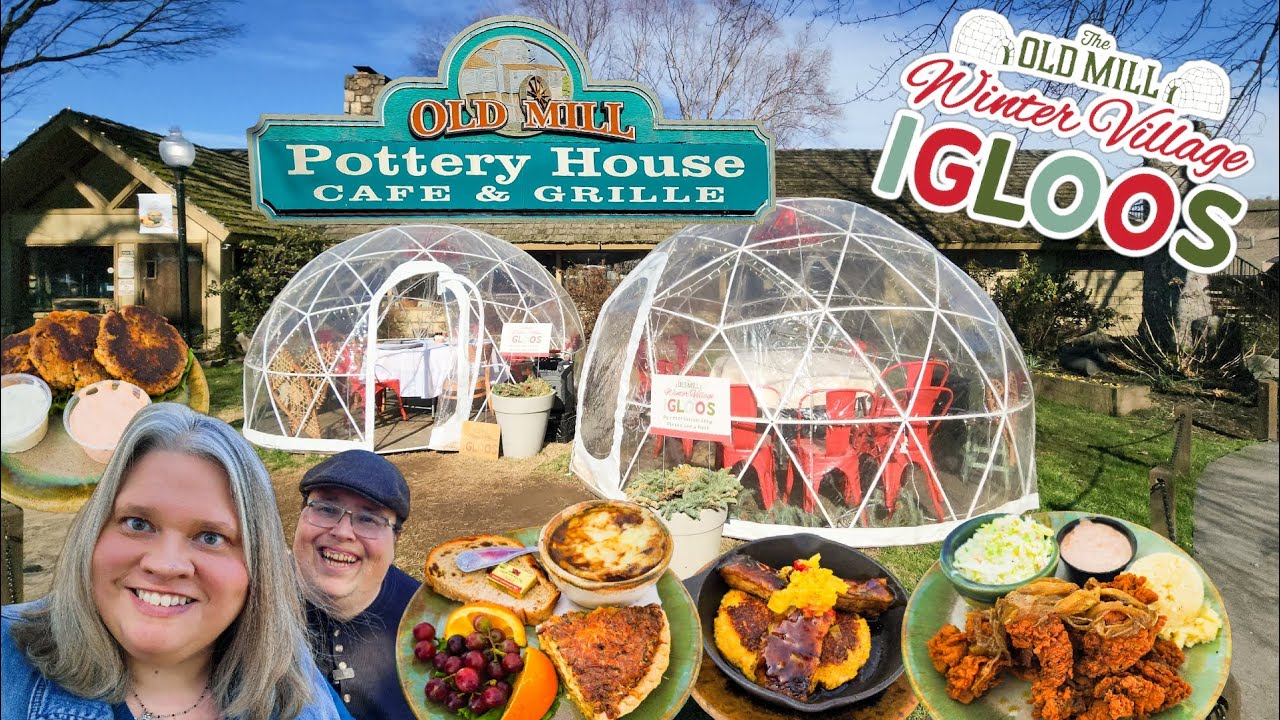 WE HAD LUNCH IN AN IGLOO! at the Old Mill Pottery House! Best in PIGEON FORGE? A SMOKIES Favorite!
