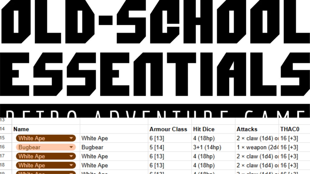 Gaming Sheets: OSE #4 - Combat Tracker! Xlookup, Lists, Filter formula!