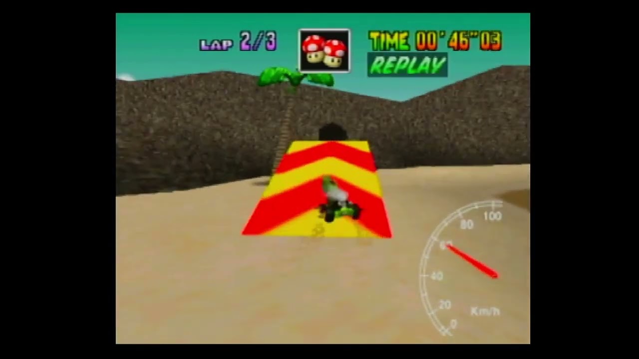 MK64 Time Trials Koopa Troopa Beach 3lap 1'24