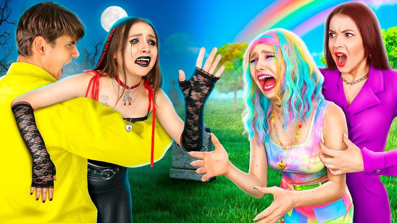 &iexcl;Hermanas Separadas en Adopci&oacute;n! Chica G&oacute;tica vs Chica Arco&iacute;ris