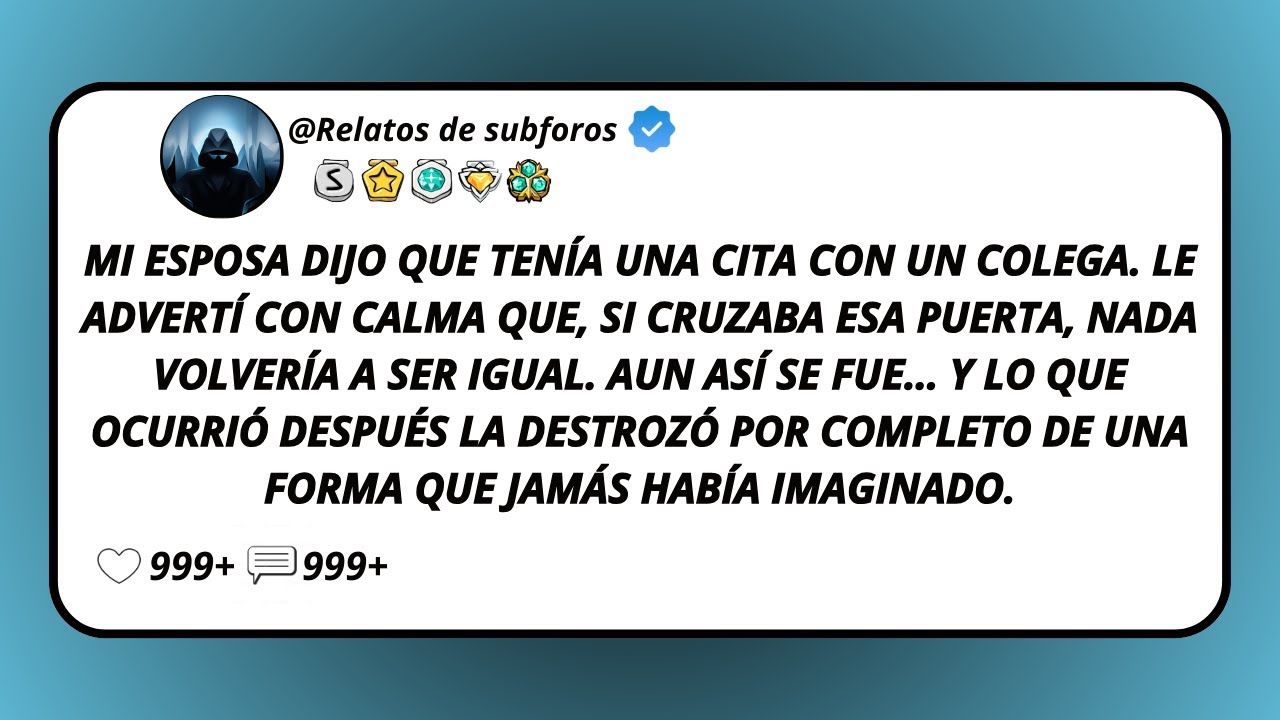 Mi Esposa Dijo Que Tenía Una Cita Con Un Colega. Le Advertí Con Calma Que, Si Cruzaba Esa Puerta...