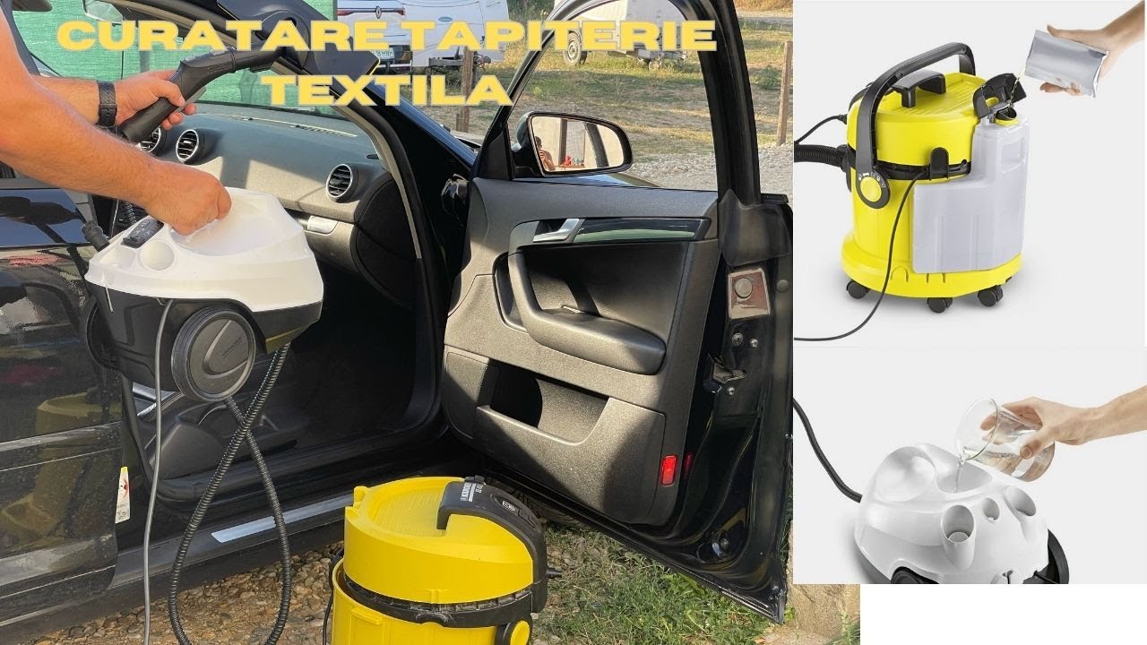 Curatare tapiterie textila cu abur Karcher SC 3 EasyFix,  injectie/ extractie Karcher SE 4002