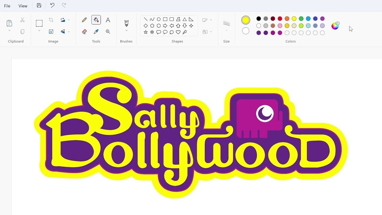 How to draw the Sally Bollywood: Super Detective logo using MS Paint | How to draw on your computer