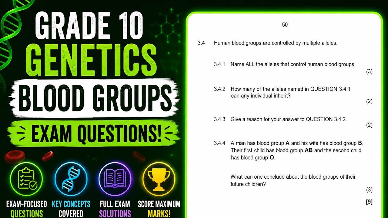 Grade 12 Genetics | Blood Groups Crosses EXAM QUESTION (Full Marks Guide)