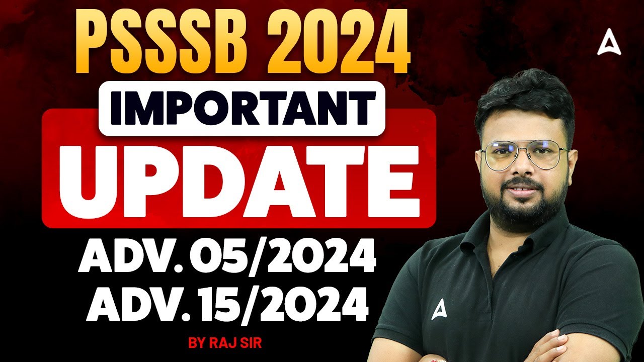 PSSSB New Update 2024 | PSSSB 2024 Important Update | By Raj Sir