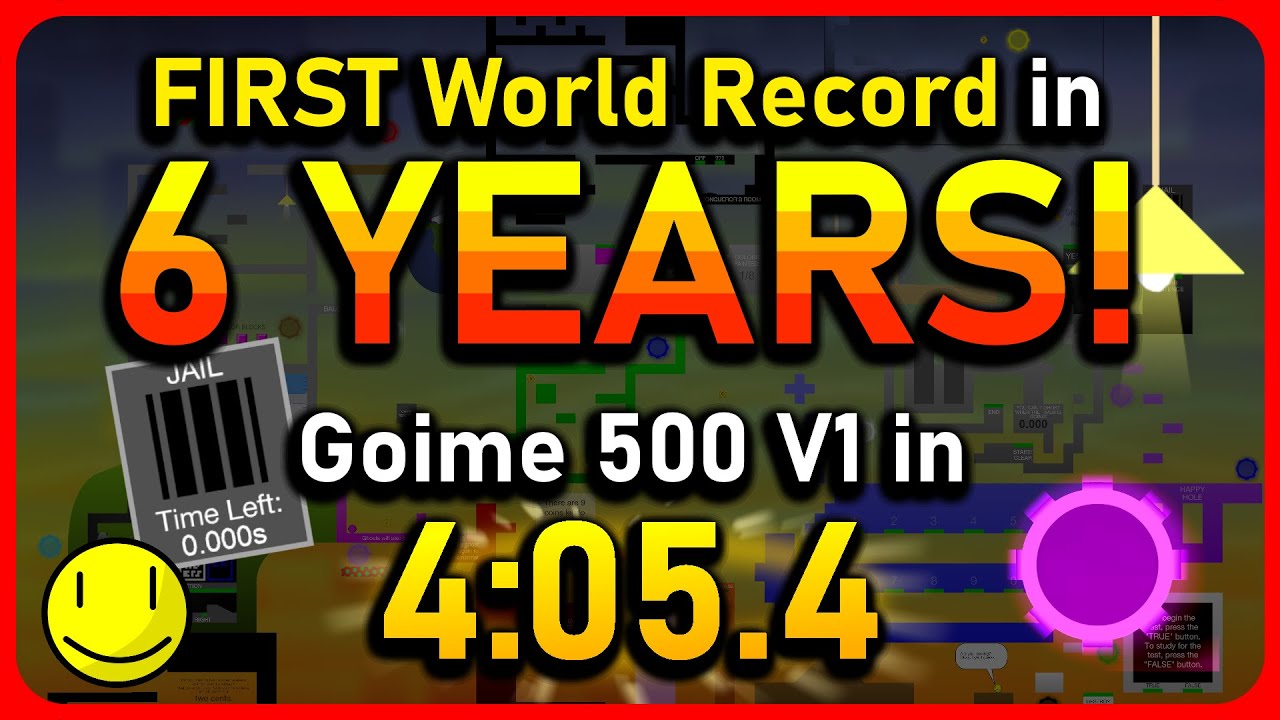 Beating the OLDEST record in the game! Goime 500 V1 100% Speedrun in 4:05.4