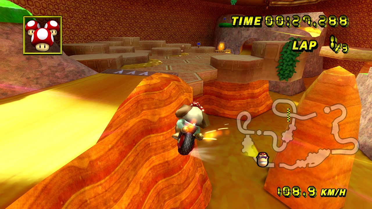 [MKW TAS] Honeybee Hideout Lap 1 - 52.263