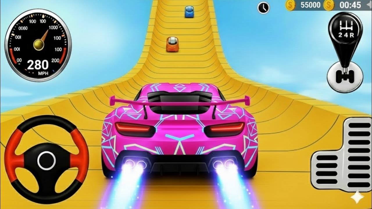 Mega Ramp Monster Car Racing 3D - Extreme Car Stunts - Android Gameplay