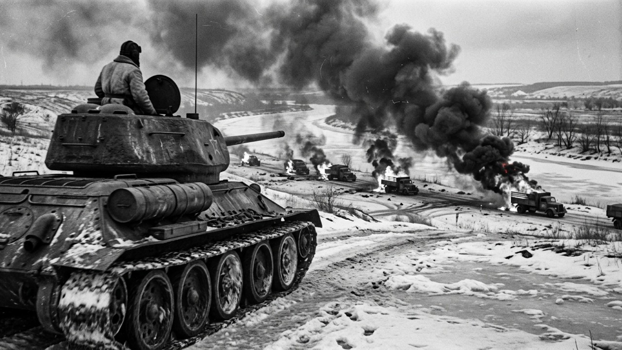 Sua trappola ha travolto l'avanguardia della Wehrmacht — un solo carro ha spinto alla fuga 30 mezzi