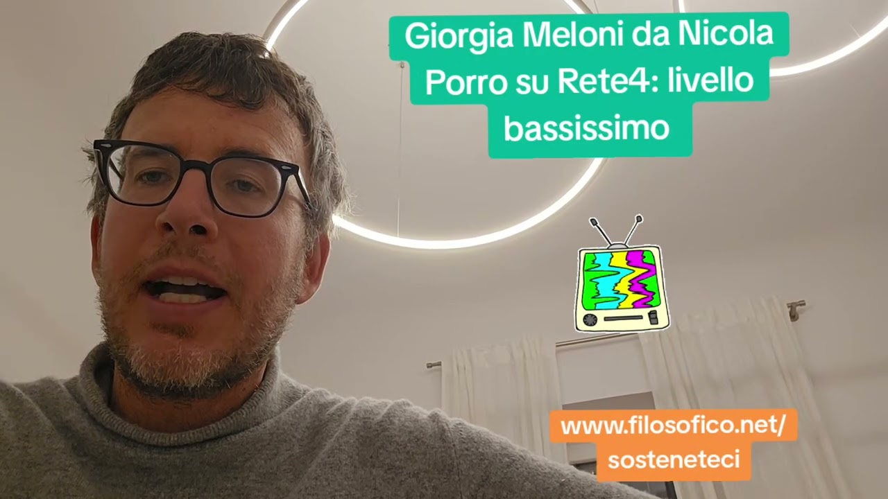 DIEGO FUSARO: Giorgia Meloni da Nicola Porro su Rete 4: livello bassissimo