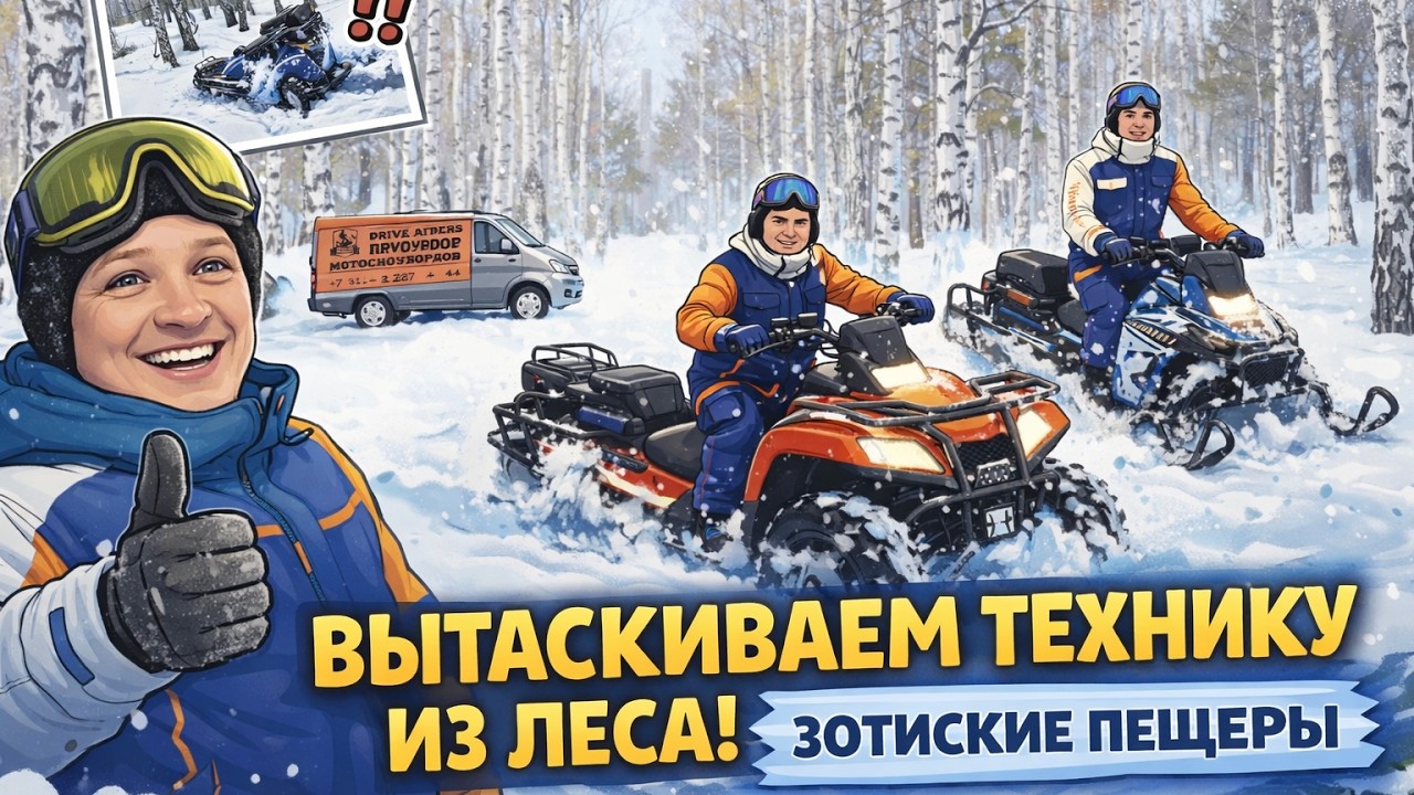 ВЫТАСКИВАЕМ ТЕХНИКУ из леса | Зотинские пещеры и Ольгин водопад