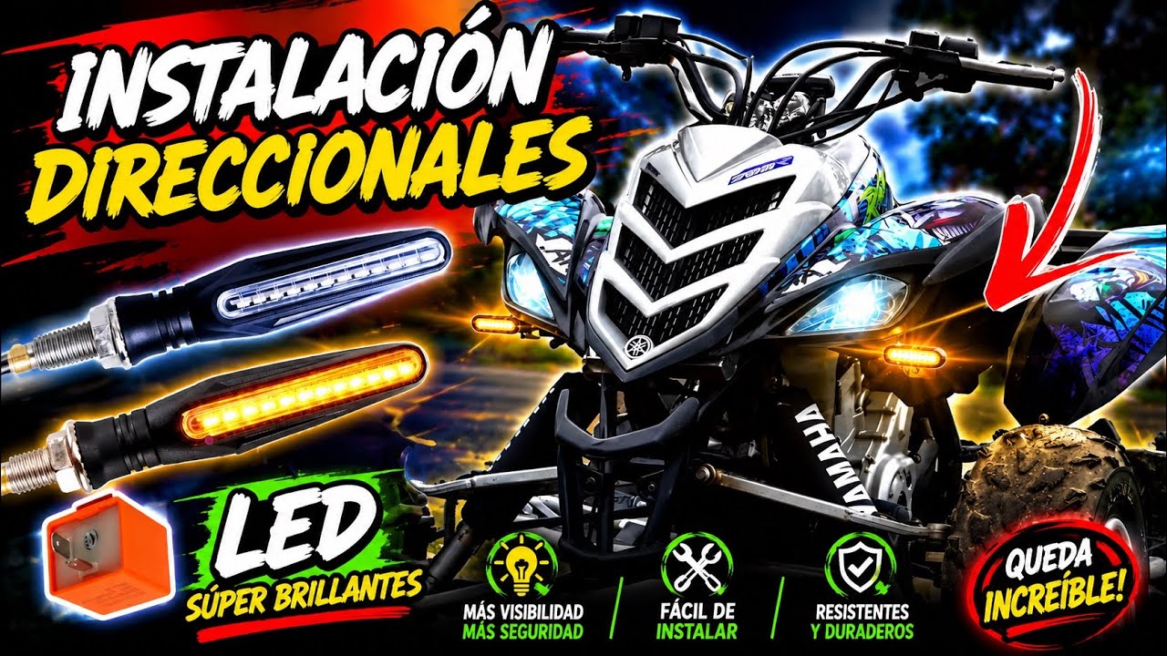 Como instalar luces direccionales a tu CUATRIMOTO / FACIL Y RAPIDO. #motovlog