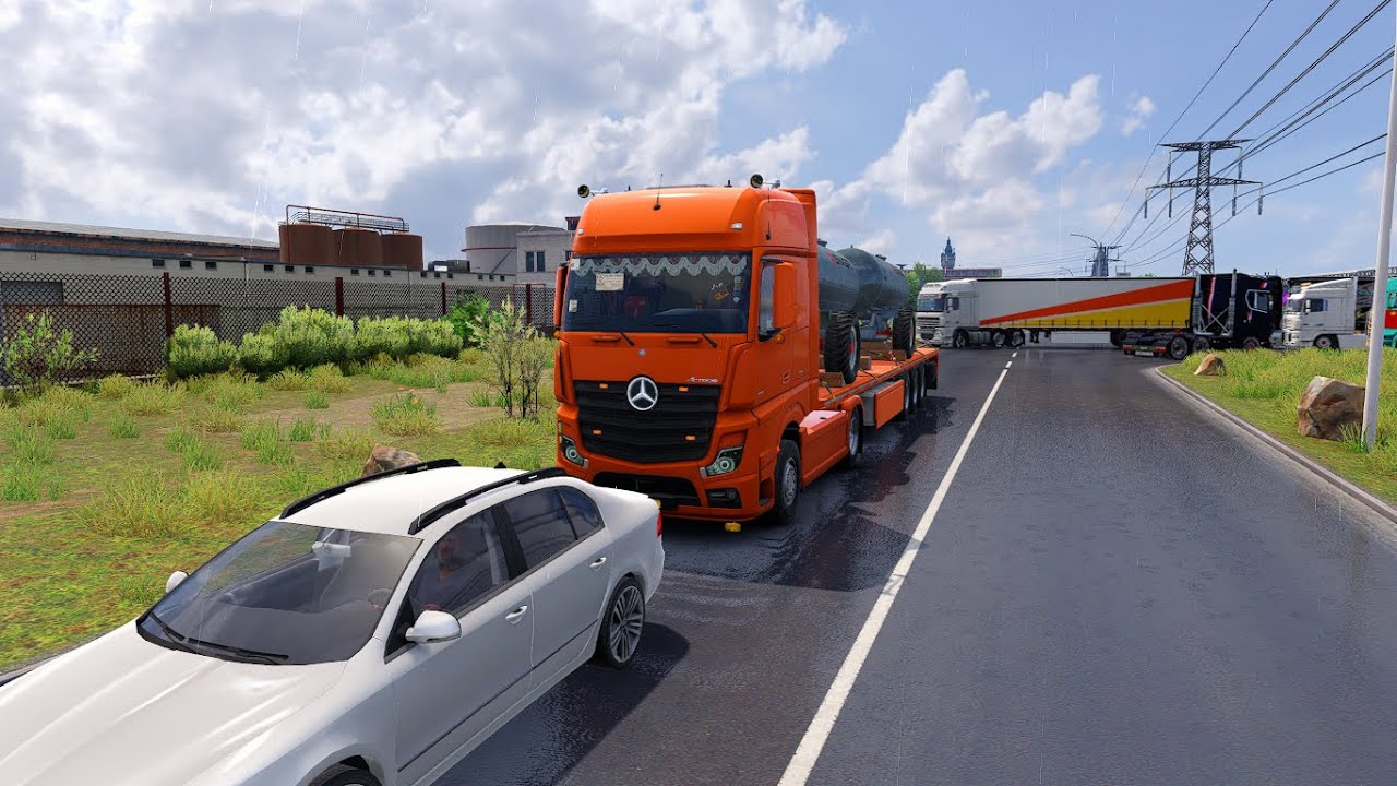 #محاكي_شاحنات مشاكل على طريق المهملين 😂😂😂#ets2 #eurotrucksimulator2 #tmp