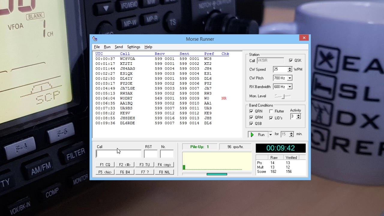Morse Runner - Pile up mode with QRM, QRN, QSB & Lids