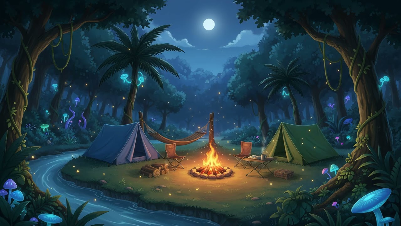 Epic Lofi Campfire Night Motivation to Relax Think and Focus