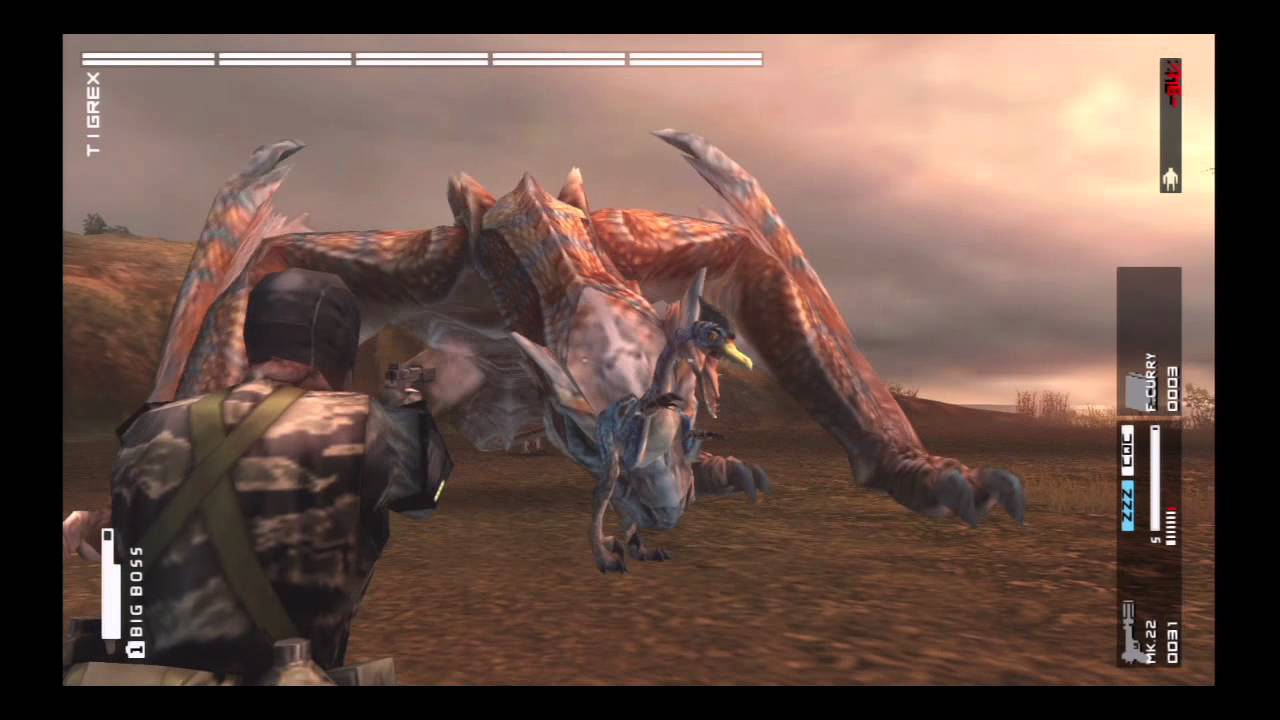 Metal Gear Solid Peace Walker Extra Ops 124 monster hunt Tigrex/Twilight Solo S RANK