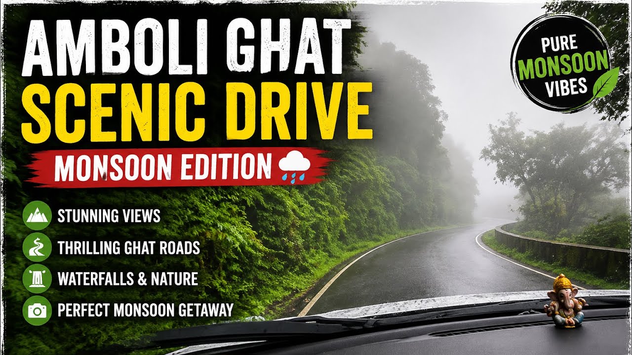 Amboli Ghat Monsoon Drive 🌧️ | Beautiful Scenic Road Through Western Ghats