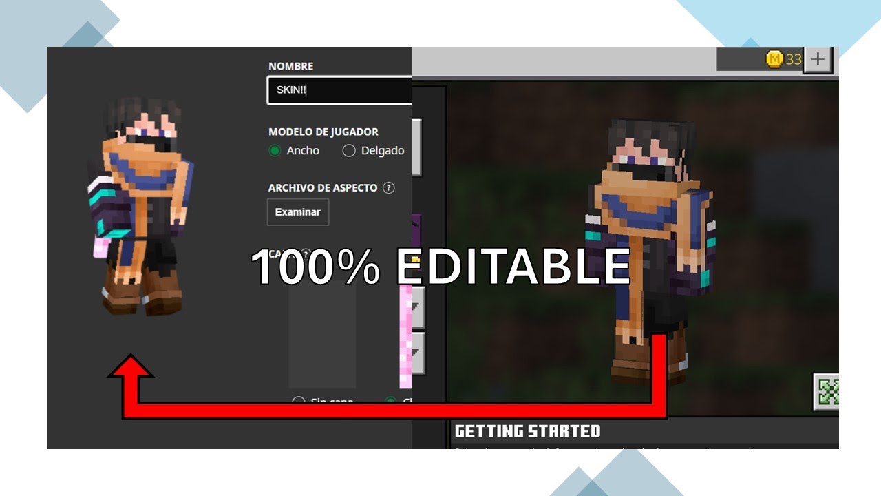 Transforma Tu SKIN de BEDROCK a PNG | Minecraft Bedrock