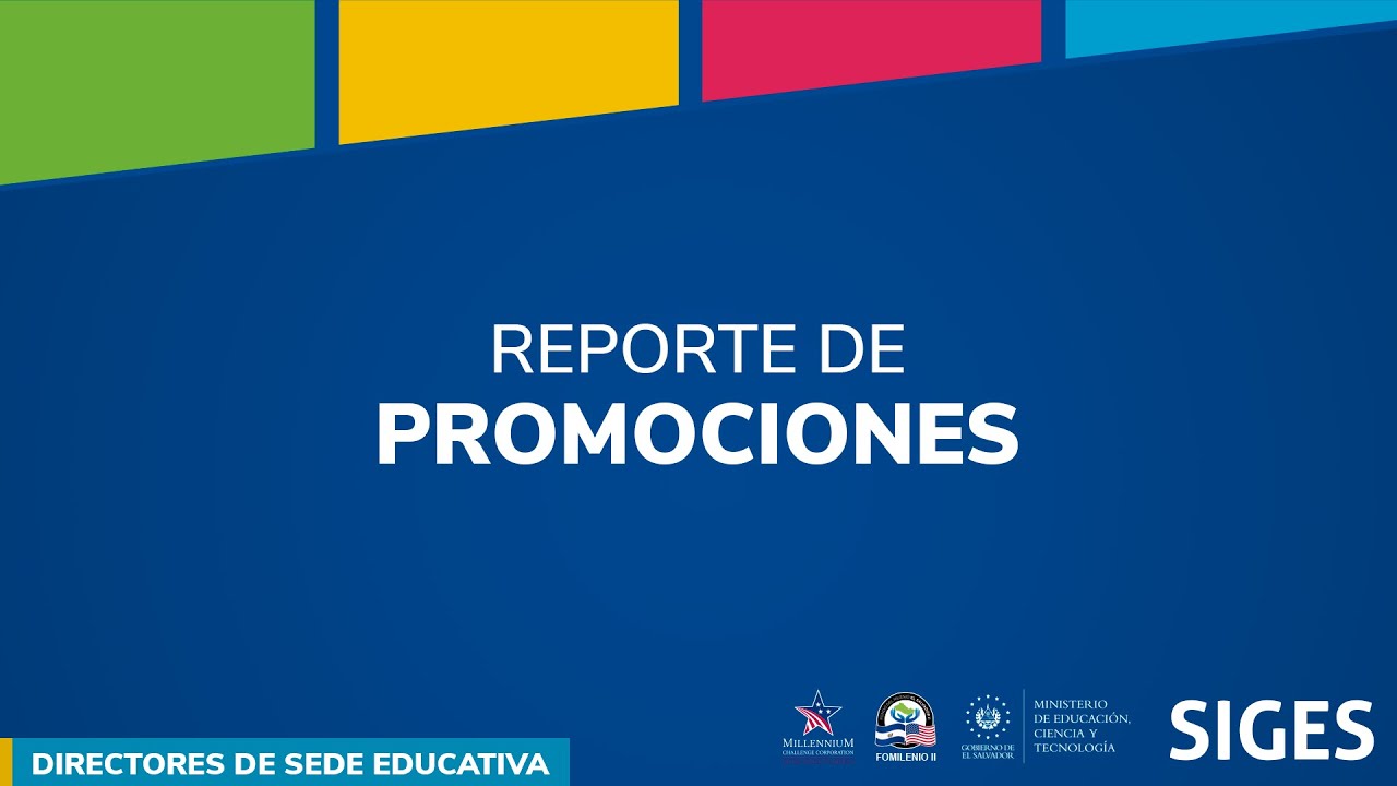 Reporte de promociones | Directores de sedes educativas