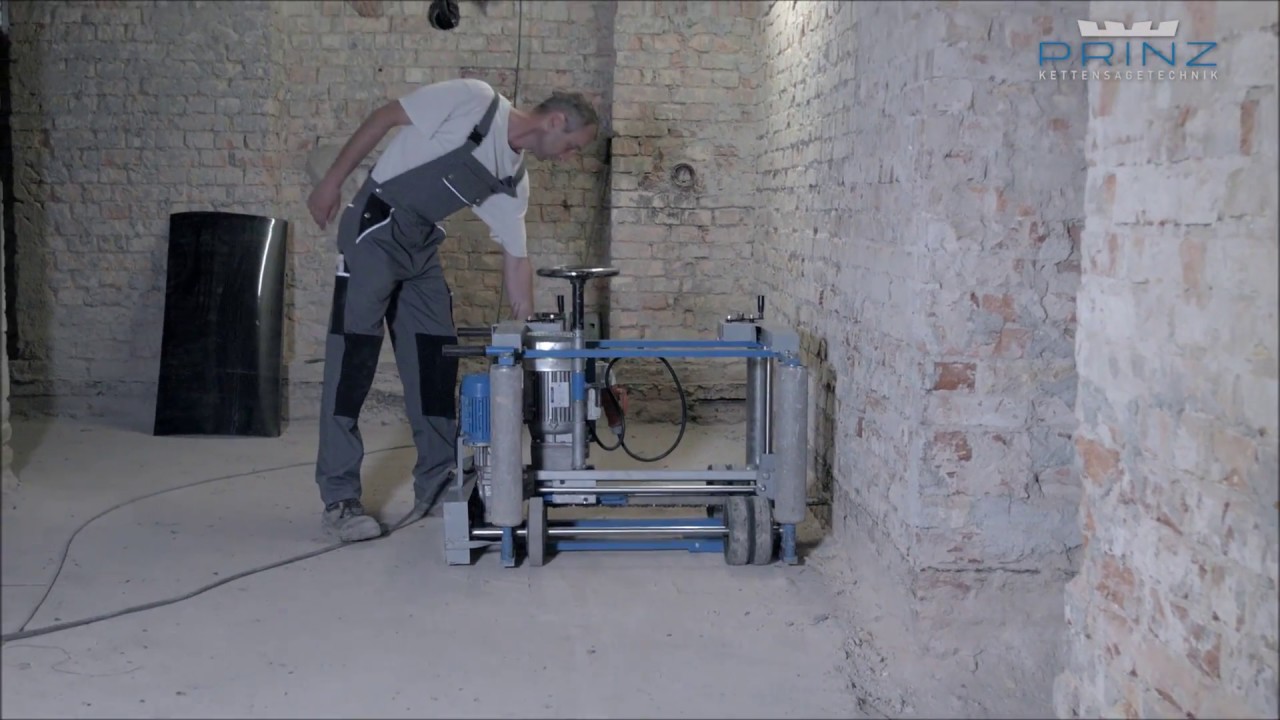 PRINZ - mechaniczne osuszanie mur&oacute;w w technologii cięcia łańcuchami widiowymi