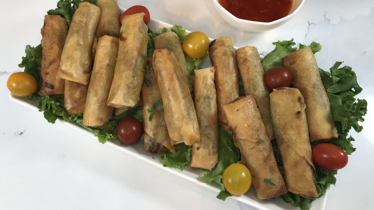 اسهل نيم بالكفتة والخضار - Nems faciles viande hachée & légumes - Delice Menu