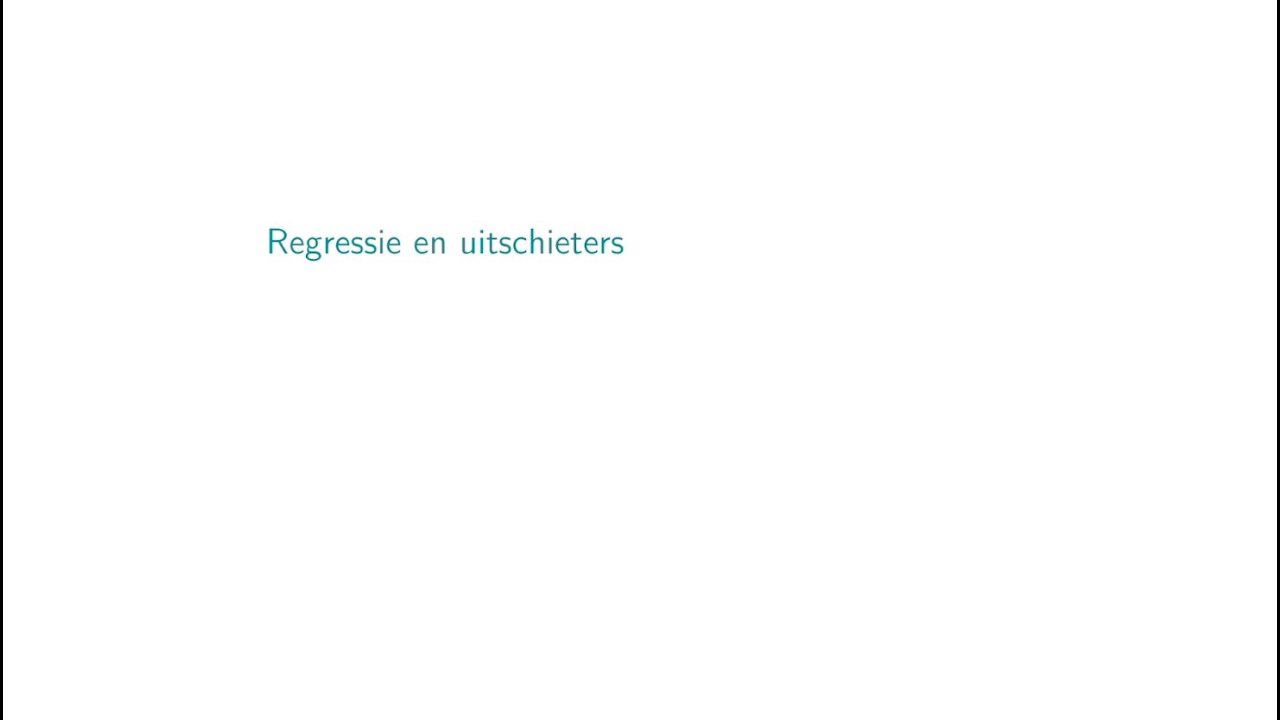 Regressie en uitschieters  &ndash; deel 1