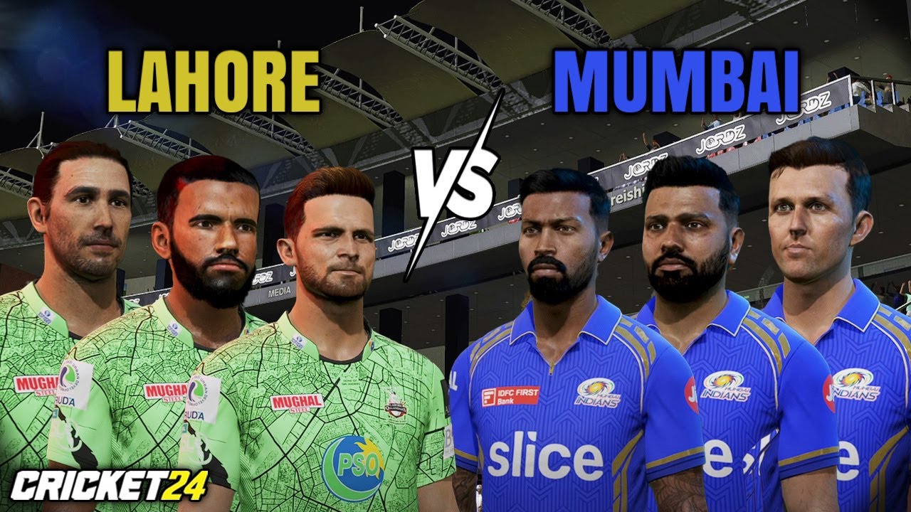 LAHORE QALANDARS vs MUMBAI INDIANS AT GADDAFI STADIUM LAHORE 🤩 PSL vs IPL SERIES 🏆 CRICKET 24 GAME