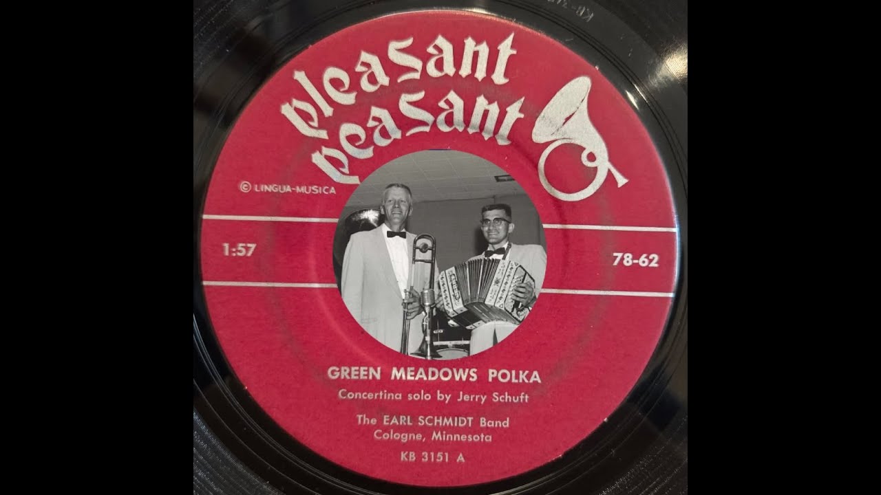 MINNESOTA POLKA: Earl Schmidt Orchestra / Green Meadows Polka / Pleasant Peasant 78-62 / 1962
