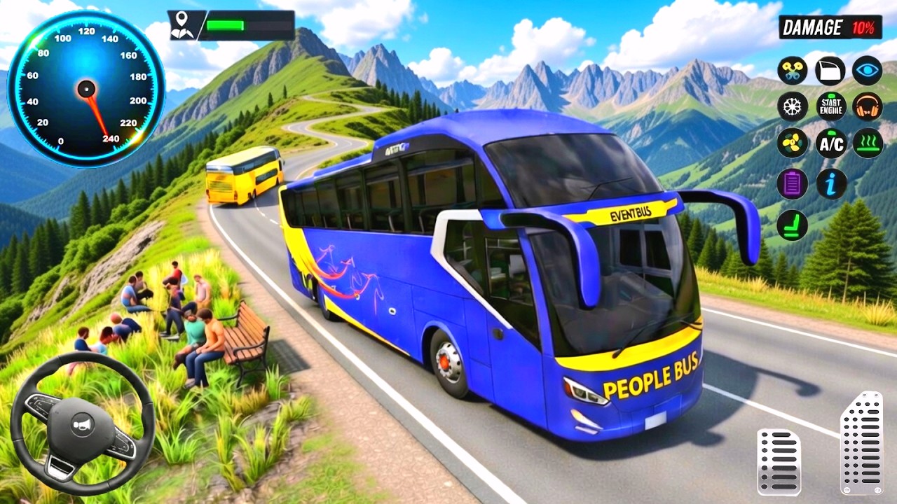 Uphill Bus Driving Simulator - Public Transport Bus Game - Android Gameplay