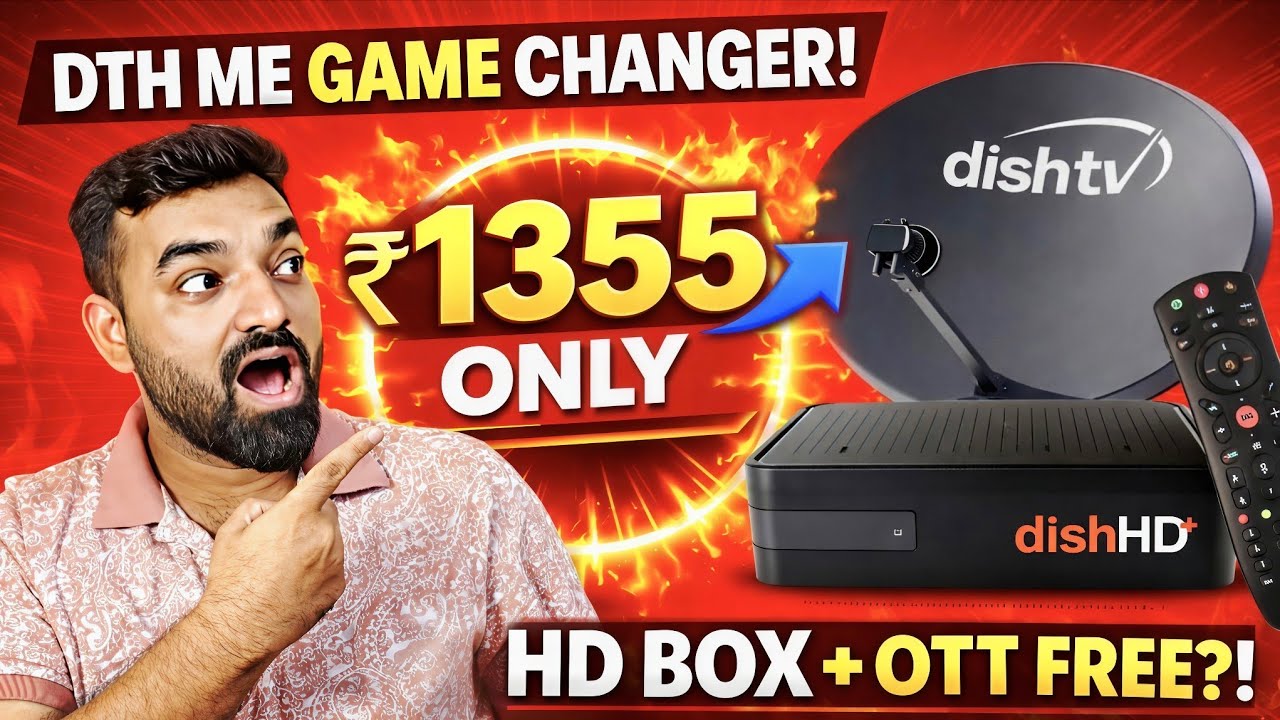Dish TV New Connection Offer 2026: HD Box at ₹1355 Only | 190+ Channels FREE for 4 Years? 😲
