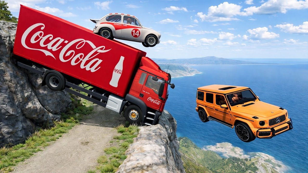 Car vs Cliff Dangerous mountain drop 💥😵 | Beamng drive #77!