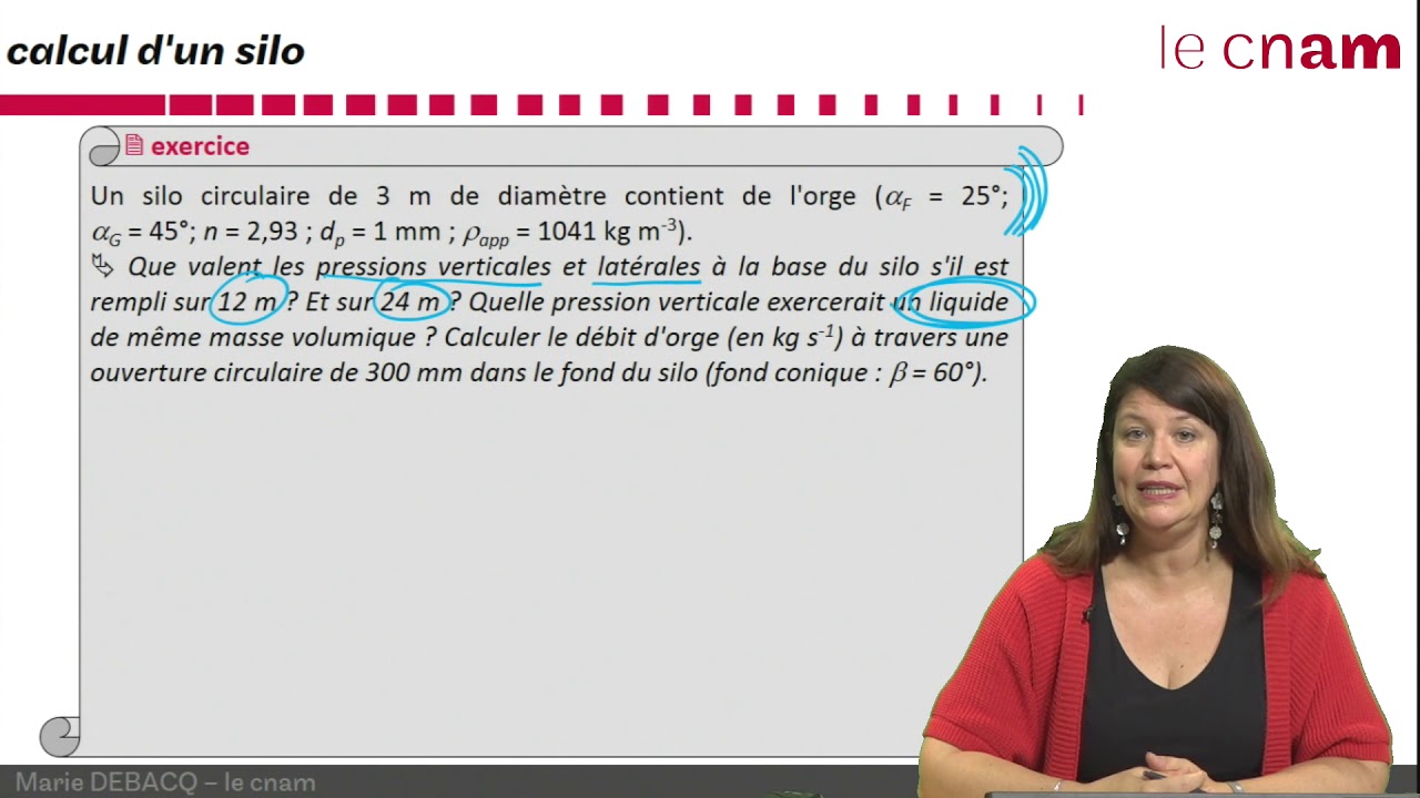 OUM1 - poudres 20 : EXERCICE calcul d'un silo