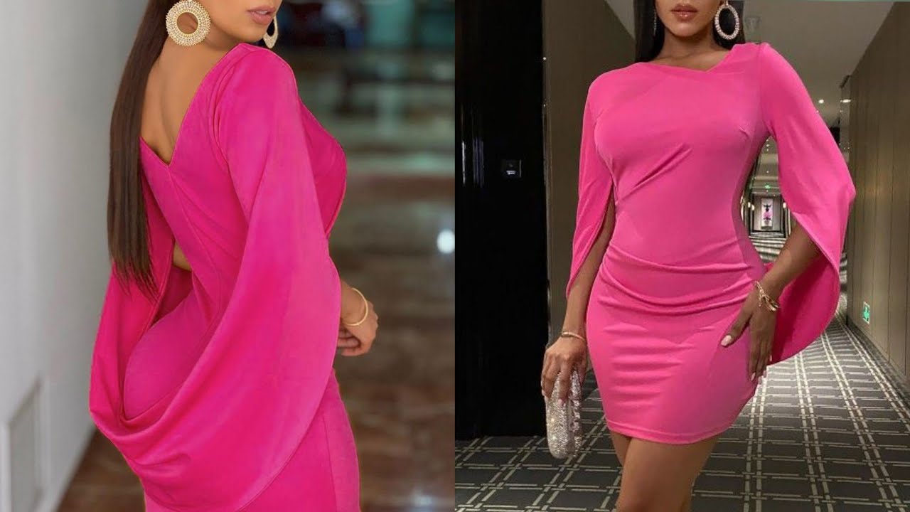 How to make a CLOAK SLEEVE MINI CAPE BODYCON Dress