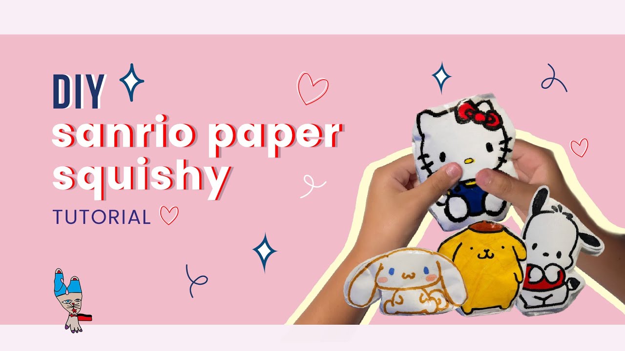 🎀 DIY Hello Kitty Paper Squishy + Learn Basic English ✂️🧸