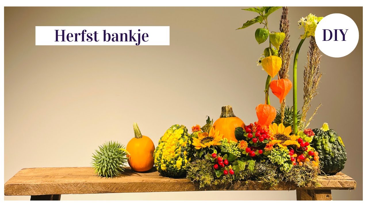 Eerste HERFSTBLOEMSTUK 🍁🎃 | DIY Cursus Bloemschikken #175 | Carlein Tukkers
