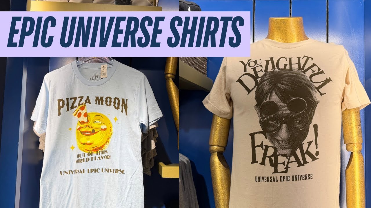 New Epic Universe Shirts | Ygor Delightful Freak, Pizza Moon, Plastered Owl