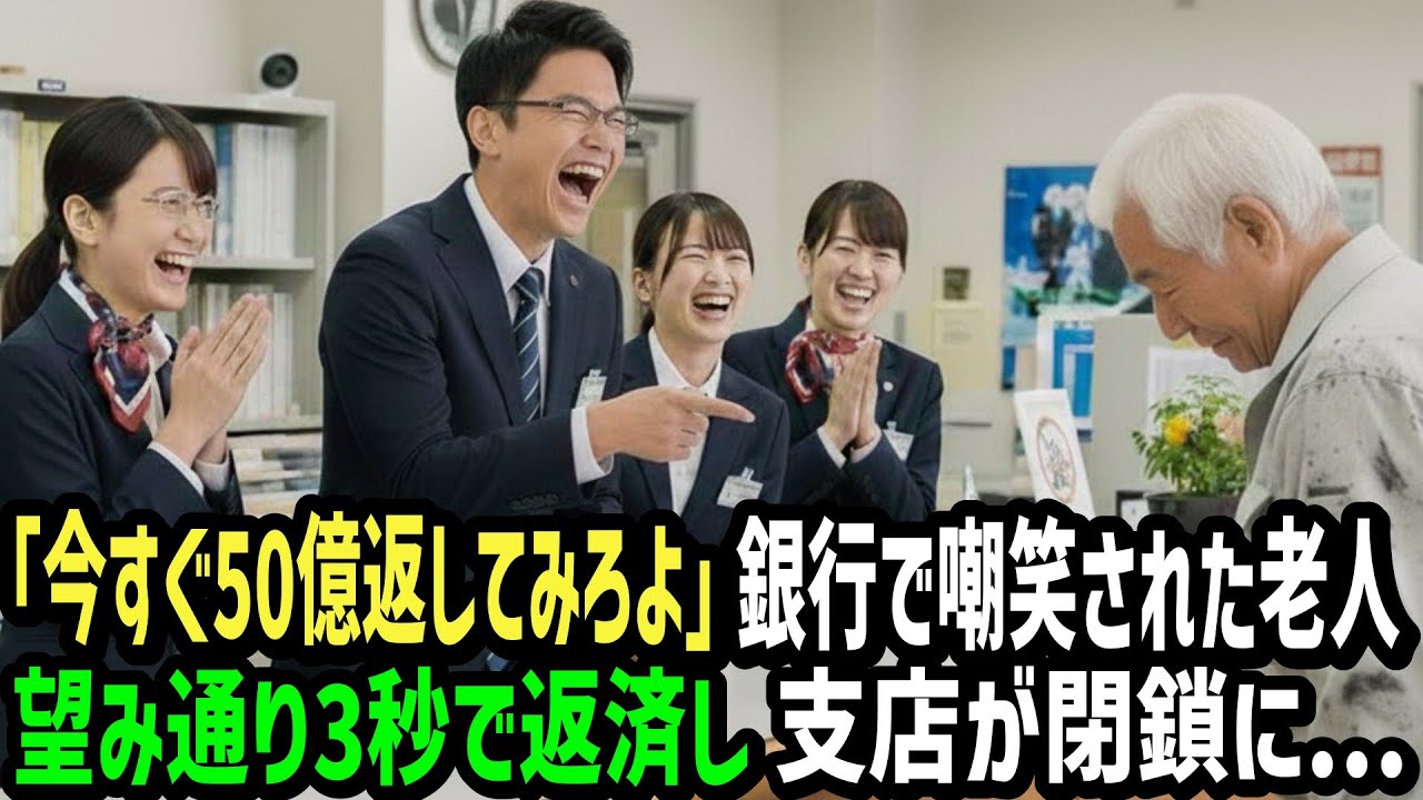 「ほら、今すぐ50億返してみろよ」銀行でバカにされた老人。「いいんですね？」と即日返済すると翌日、支店が閉鎖に…