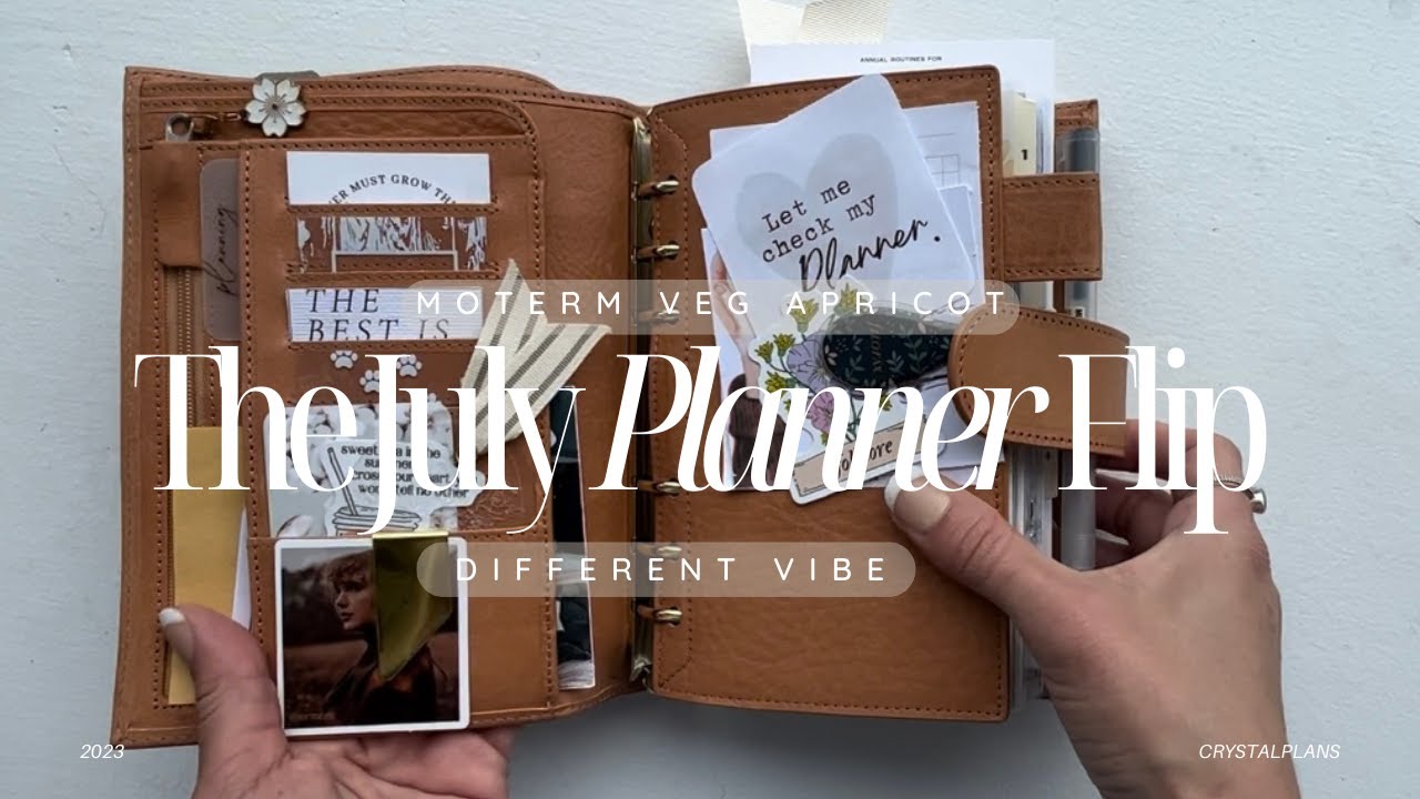 DIFFERENT VIBE the JULY PLANNER FLIP // Moterm personal rings veg tan apricot + sticky note storage