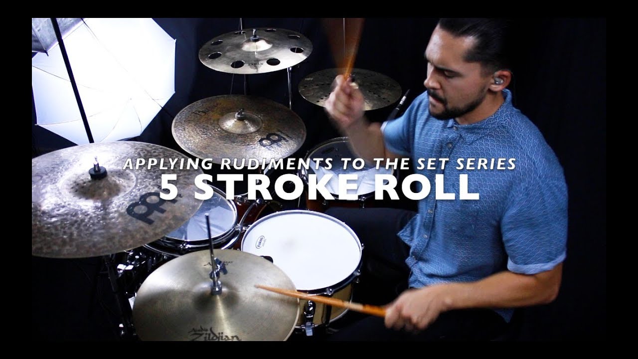 Применение рудиментов на барабанах — 5 Stroke Roll Hat Lick — с Эриком Фишером