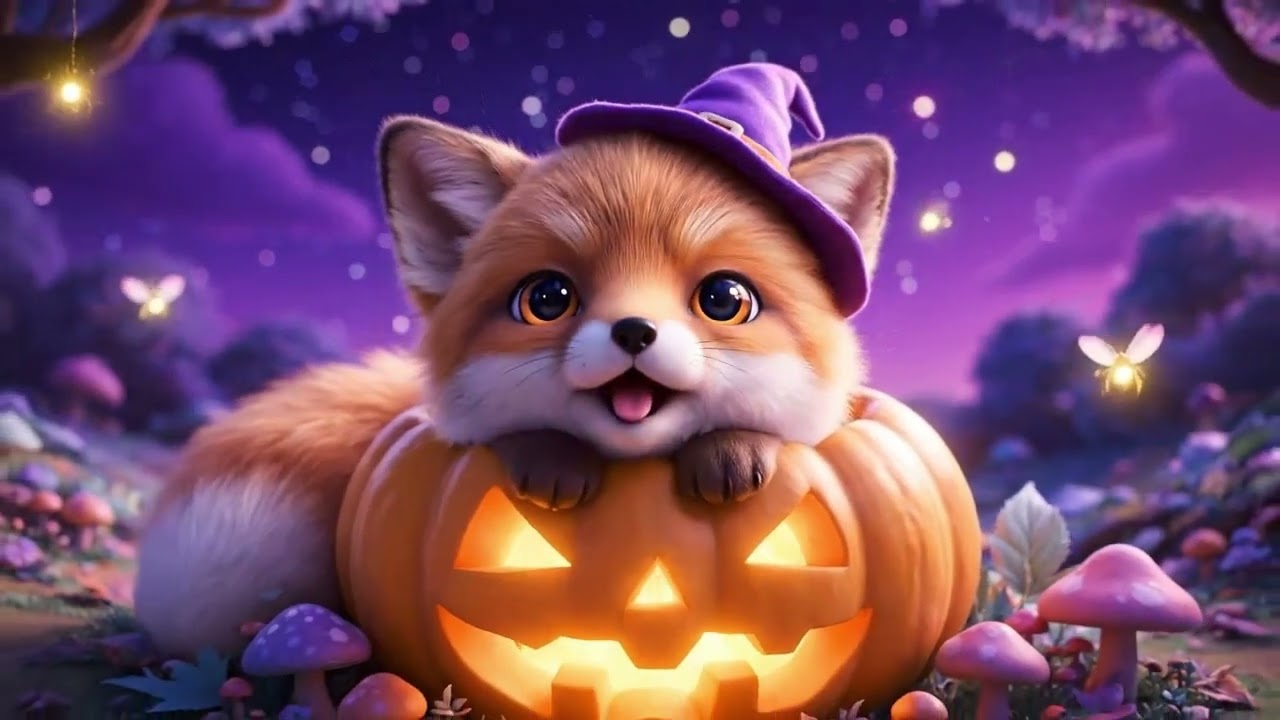 Enchanting Halloween Lullaby 🦊🎃  Cute Fox Pumpkin Sleep Music to Calm & Relax All Ages