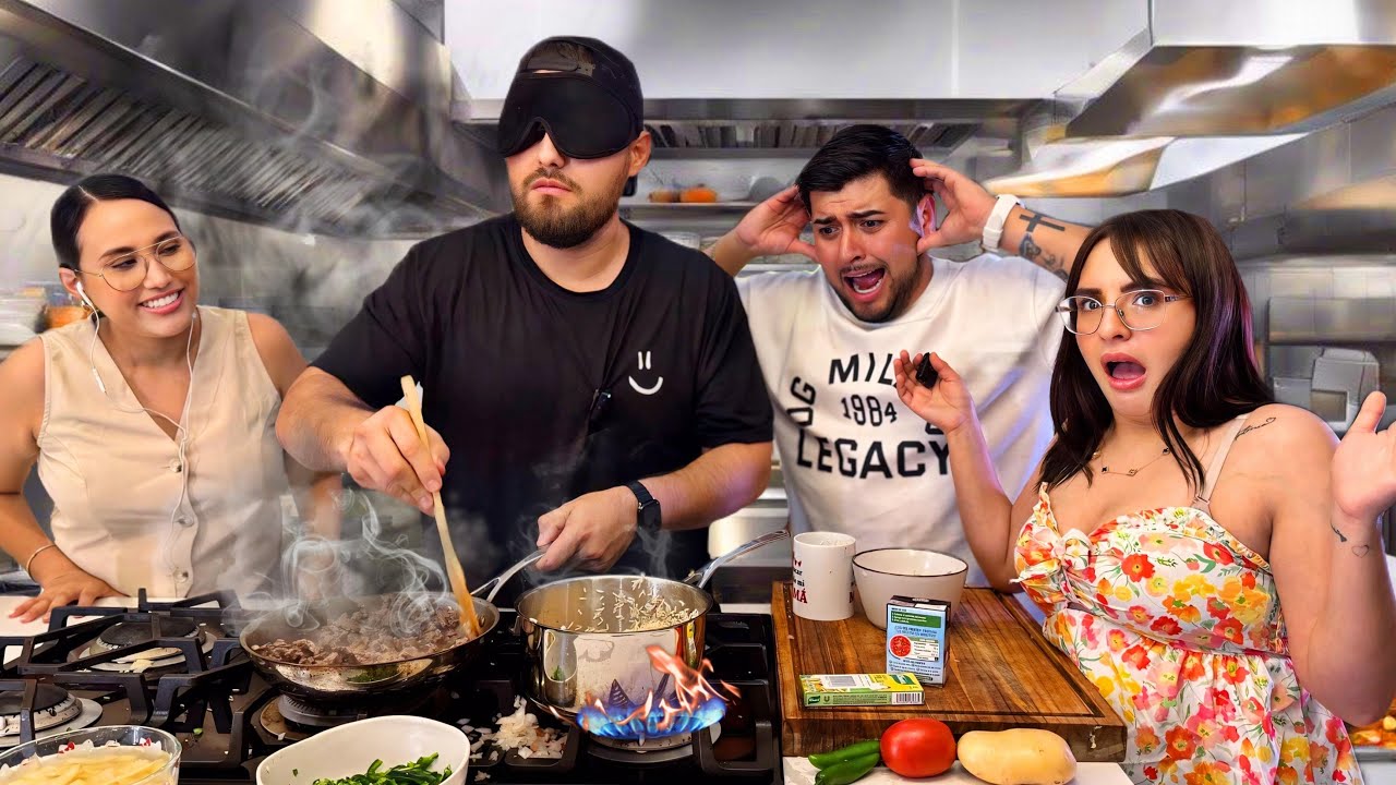 ¡Reto Extremo! El Compa Rosh Cocina a Ciegas por Primera Vez 😨🍔