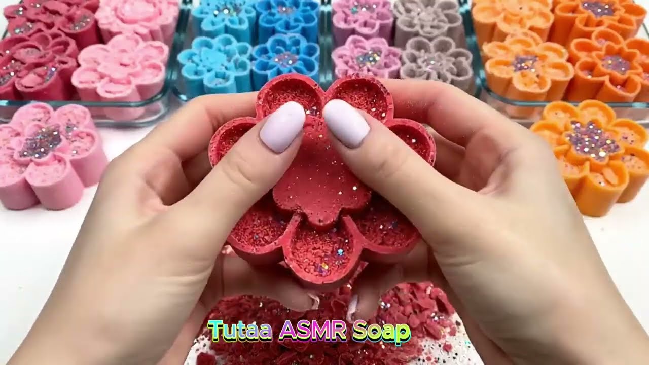 ASMR Video|Peeling off the film|Crushing soap boxes|Clay cracking|ASMR Soap Cutting|Perfect Slices ✨