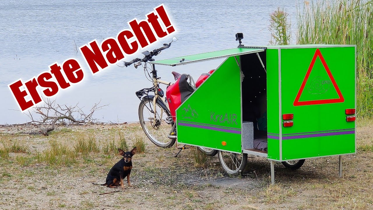 🤩ERSTE FAHRT und NACHT mit 26kg DIY Ultraleicht FAHRRADWOHNWAGEN (F5)